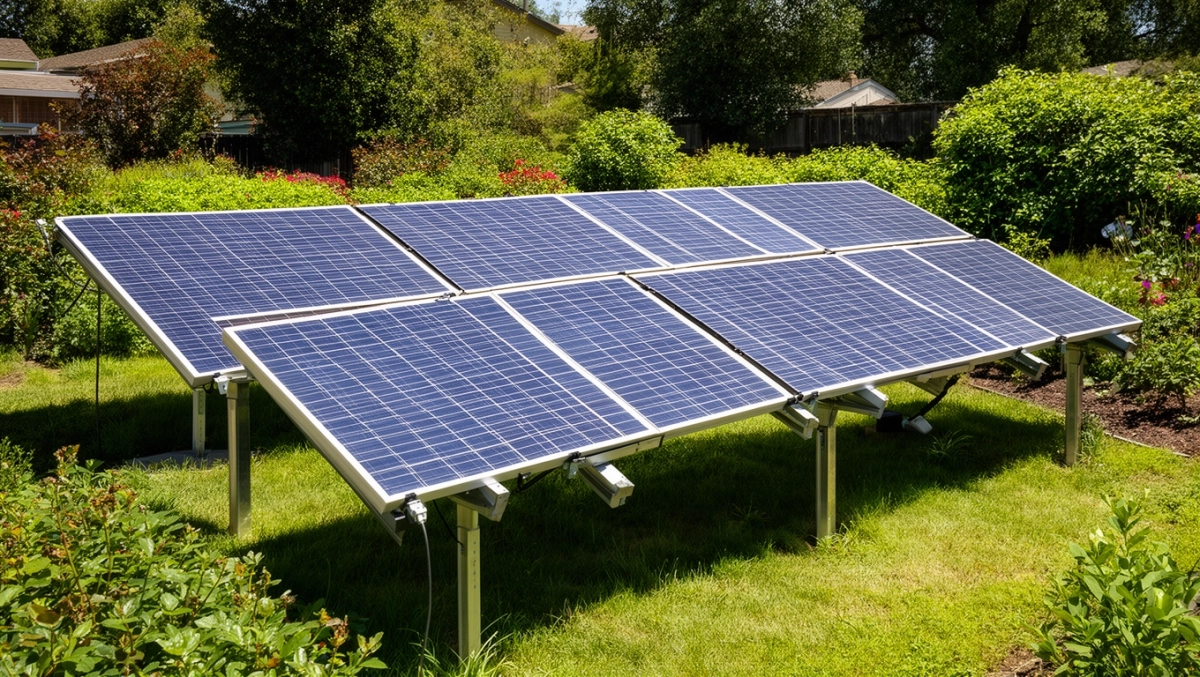 Montaż kolektorów słonecznych na ziemi