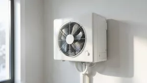 powietrzna pompa ciepła wewnątrz budynku